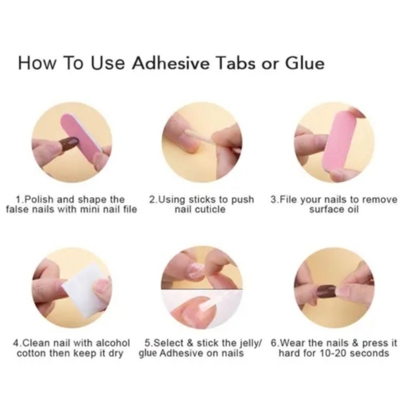 Hand Crafted Press On Nails 22pc Short Square Rainbow Hearts Matte Finish - Picture 6 of 7